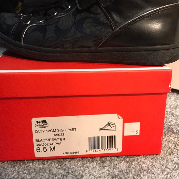 Coach black sneakers size 6.5 - Picture 2 of 5